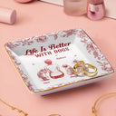 Dog Lovers, Pet Lovers, Cat Lovers, Love, Dog Mom - A Bond That Can't Be Broken Dog Toile - Personalized Ring Dish