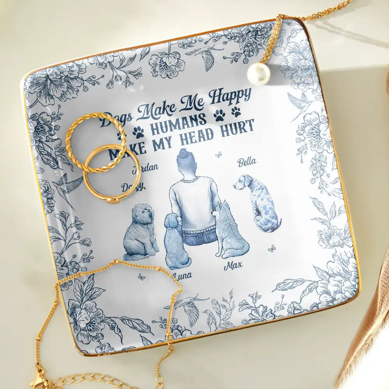 Dog Lovers, Pet Lovers, Cat Lovers, Love, Dog Mom - A Bond That Can't Be Broken Dog Toile - Personalized Ring Dish