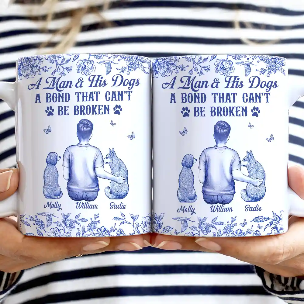 Dog Lovers, Dog Mom, Dog Dad, Pet Lovers, Happy - A Bond That Can't Be Broken Dog Toile - Personalized White Edge-to-Edge Mug