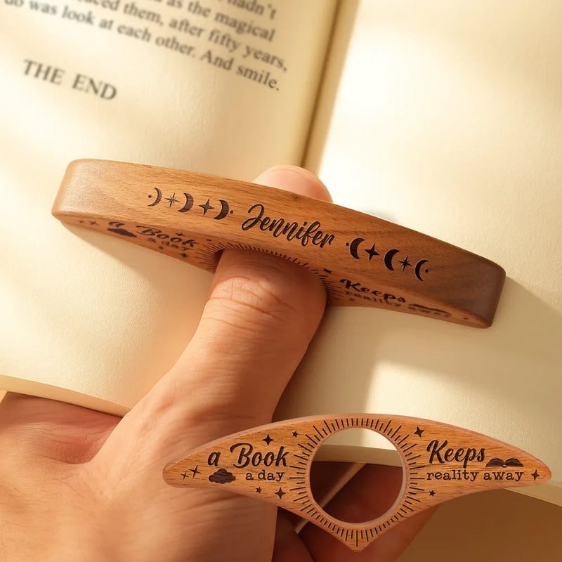 Reading, Gift For Women, Gift For Men, Gift For Yourself, Top Market, Happy - A Book A Day Keeps Reality Away - Personalized Book Page Holder