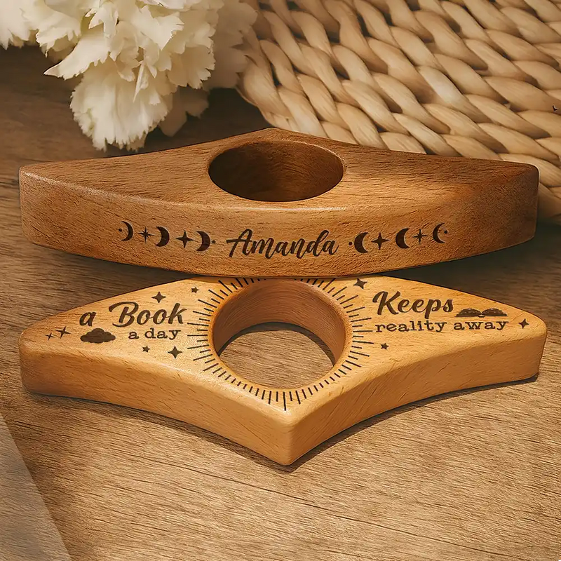 Reading, Gift For Women, Gift For Men, Gift For Yourself, Top Market, Happy - A Book A Day Keeps Reality Away - Personalized Book Page Holder