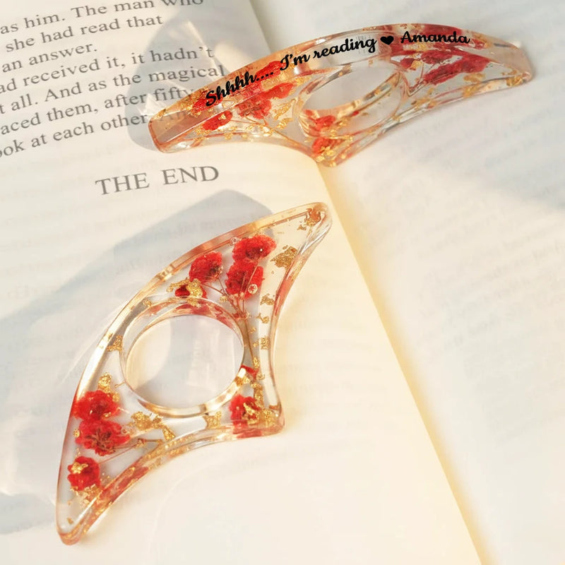 Reading,Gift For Women,Happy - A Book A Day Keeps Reality Away - Personalized Resin Flower Page Holder