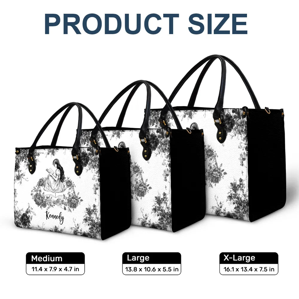 Teacher, Back To School, Reading, Gift For Women - A Chapter Of Chinoiserie Toile - Personalized Leather Bag
