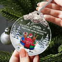 Gift For Sibling,Gift For Sisters,Happy,Gift For Brothers,Family,Christmas - A Cousin Is A Little Bit Of Childhood - Personalized Glass Ornament With Silver Cap