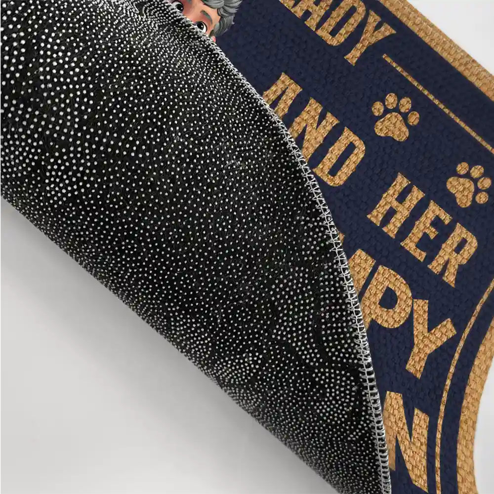 Funny, Pet Lovers, Old Couples, Gift For Couples, Cat Lovers, Cat Couple - A Crazy Cat Lady And Her Grumpy Old Man Live Here Funny Decor - Personalized Doormat