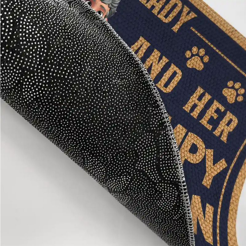 Funny, Pet Lovers, Old Couples, Gift For Couples, Cat Lovers, Cat Couple - A Crazy Cat Lady And Her Grumpy Old Man Live Here Funny Decor - Personalized Doormat
