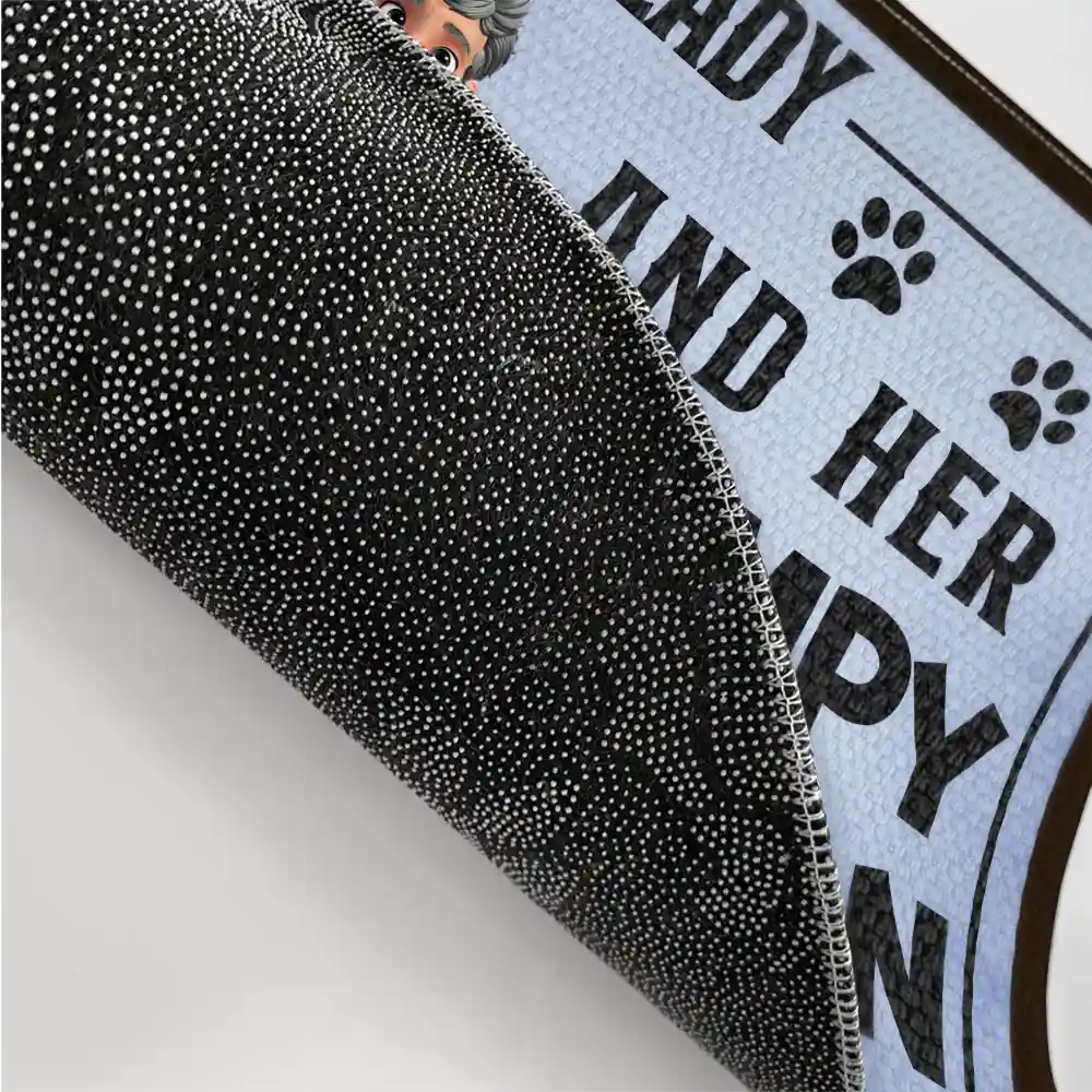 Funny,Dog Lovers,Dog Couple,Pet Lovers,Old Couples,Gift For Couples - A Crazy Dog Lady And Her Grumpy Old Man Live Here Funny Decor - Personalized Doormat