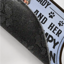 Funny,Dog Lovers,Dog Couple,Pet Lovers,Old Couples,Gift For Couples - A Crazy Dog Lady And Her Grumpy Old Man Live Here Funny Decor - Personalized Doormat