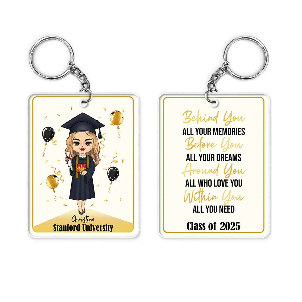 Behind You All Your Memories - Graduation Gift - Personalized Acrylic Keychain