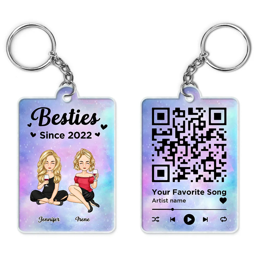 QR Song Code Besties Since - Personalized Acrylic Keychain