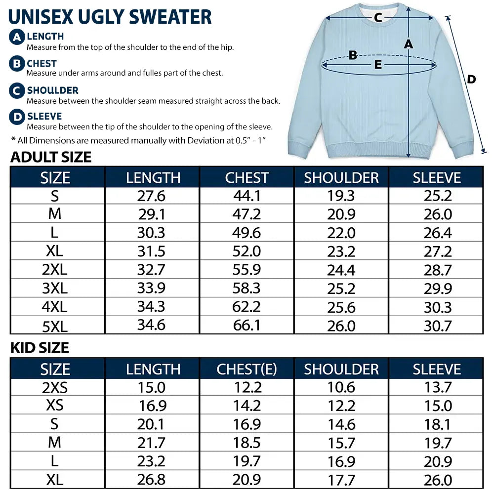 Family,Gift For Grandparents,Parents,Gift For Kids,Happy,Christmas,Non-Eng - 3D Effect Christmas Sitting Family - Personalized Unisex Ugly Sweater