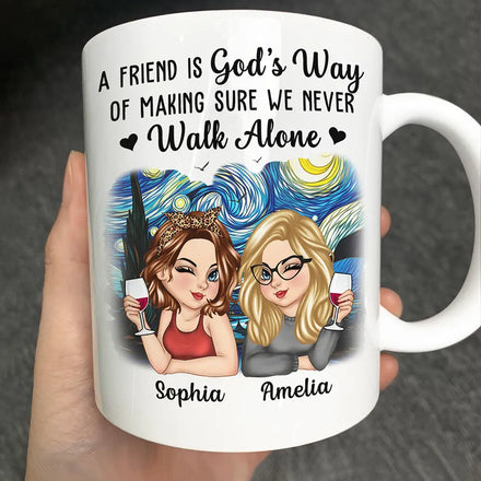 Un ami est la voie de Dieu Besties - Mug personnalisé
