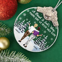 Gift For Bestie,Gift For Sisters,Happy,Gifts For Colleagues,Christmas - A Friend Is God's Way Of Making Sure We Never Walk Alone - Personalized Glass Ornament With Silver Cap