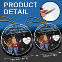 Christmas, Gift For Bestie, Happy - A Friend Is God's Way Of Making Sure We Never Walk Alone - Personalized Circle Glass Ornament