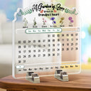 Family, Christmas, Gift For Mother, Gift For Grandma, Gift For Aunt - A Garden Of Love Grows In Heart - Personalized Acrylic Perpetual Desk Calendar