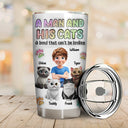 Pet Lovers, Pet Mom, Pet Dad, Cat Lovers, Cat Mom, Cat Dad, Happy - A Girl And Her Cat - 3D Inflated Effect Printed Tumbler, Personalized Tumbler