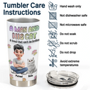 Pet Lovers, Pet Mom, Pet Dad, Cat Lovers, Cat Mom, Cat Dad, Happy - A Girl And Her Cat - 3D Inflated Effect Printed Tumbler, Personalized Tumbler