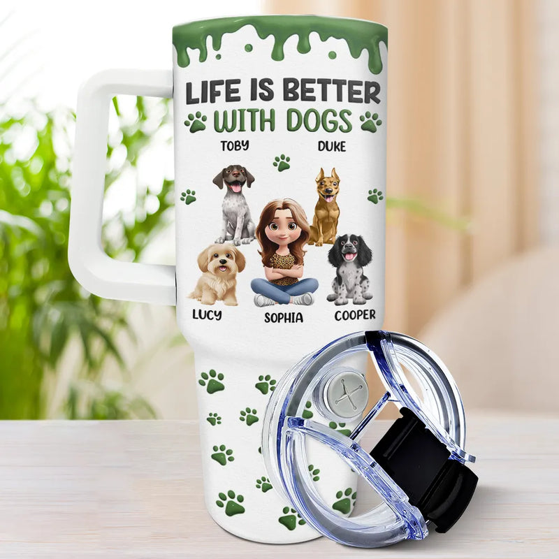 Dog Lovers,Dog Mom,Dog Dad,Pet Lovers,Happy - A Girl And Her Dog A Bond That Can't Be Broken - Personalized 40oz Tumbler With Straw