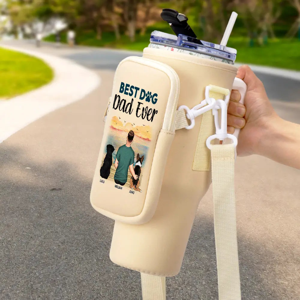 Pet Lovers, Pet Mom, Pet Dad, Dog Lovers, Dog Mom, Dog Dad, Happy - A Girl And Her Dog A Bond That Can't Be Broken - Personalized Bottle Carrier Bag