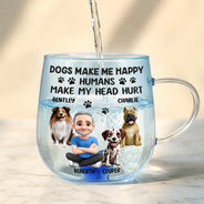 Dog Lovers,Dog Mom,Dog Dad,Pet Lovers,Happy - A Girl And Her Dog A Bond That Can't Be Broken - Personalized Gradient Glass Mug