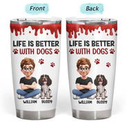 Dog Lovers,Dog Mom,Dog Dad,Pet Lovers,Happy - A Girl And Her Dog A Bond That Can't Be Broken - Personalized Tumbler