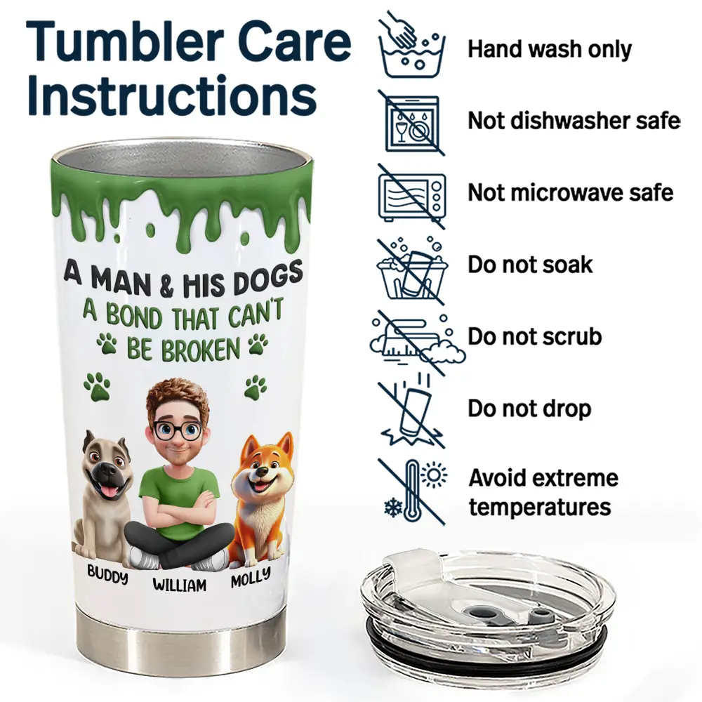 Dog Lovers,Dog Mom,Dog Dad,Pet Lovers,Happy - A Girl And Her Dog A Bond That Can't Be Broken - Personalized Tumbler