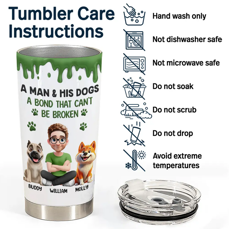 Dog Lovers,Dog Mom,Dog Dad,Pet Lovers,Happy - A Girl And Her Dog A Bond That Can't Be Broken - Personalized Tumbler