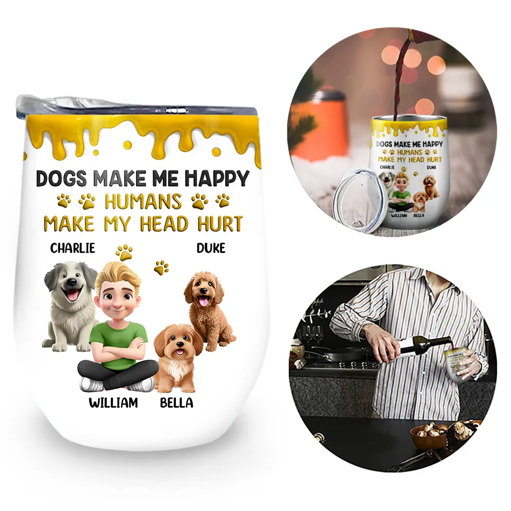 Dog Lovers, Dog Mom, Dog Dad, Pet Lovers, Happy - A Girl And Her Dog A Bond That Can't Be Broken - Personalized Wine Tumbler