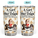 Pet Lovers, Pet Mom, Dog Lovers, Dog Mom, Happy, Top Market - A Girl And Her Dog A Bond That Can't Be Broken 3D Effect - Personalized Tumbler