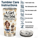 Pet Lovers, Pet Mom, Dog Lovers, Dog Mom, Happy, Top Market - A Girl And Her Dog A Bond That Can't Be Broken 3D Effect - Personalized Tumbler