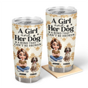 Pet Lovers, Pet Mom, Dog Lovers, Dog Mom, Happy, Top Market - A Girl And Her Dog A Bond That Can't Be Broken 3D Effect - Personalized Tumbler