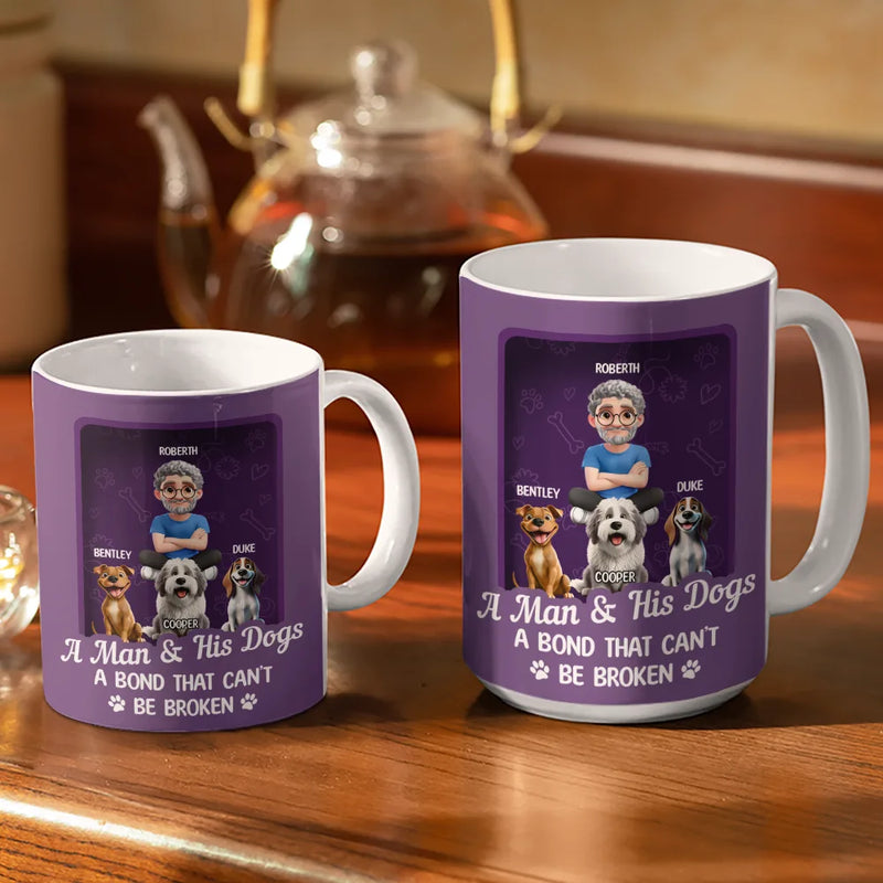 Dog Lovers, Dog Mom, Dog Dad, Pet Lovers, Happy - A Girl And Her Dog A Bond That Can't Be Broken Toy Box - Personalized White Edge-to-Edge Mug