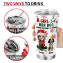 Dog Lovers, Dog Mom, Pet Lovers, Pet Mom, Happy, Christmas, Top Market - A Girl And Her Dog Christmas - Personalized Tumbler