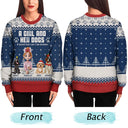 Christmas, Pet Lovers, Pet Mom, Pet Dad, Happy - A Girl And Her Dogs - Personalized Unisex Ugly Sweater