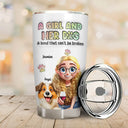 Dog Lovers,Dog Mom - A Girl And Her Dogs 3D Effect -3D Inflated Effect Printed, Personalized Tumbler
