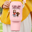 Pet Lovers, Pet Mom, Dog Lovers, Dog Mom, Happy - A Girl And Her Dogs A Bond That Can't Be Broken - Personalized Bottle Carrier Bag