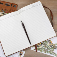 Camping,Campsite,Funny,Dog Lovers - A Girl Her Dogs Camping - Personalized Leather Journal
