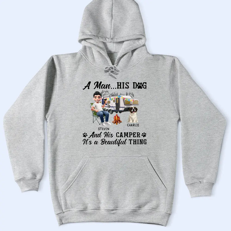 A Girl Her Dogs Camping - Personalized T Shirt