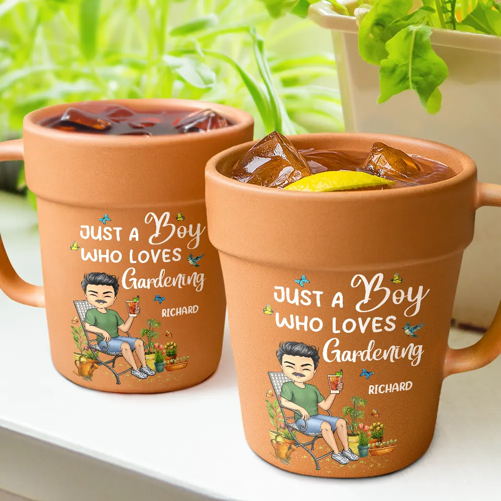 Gardening,Gift For Women,Happy - A Girl Who Loves Gardening - Personalized Plant Pot Ceramic Mug