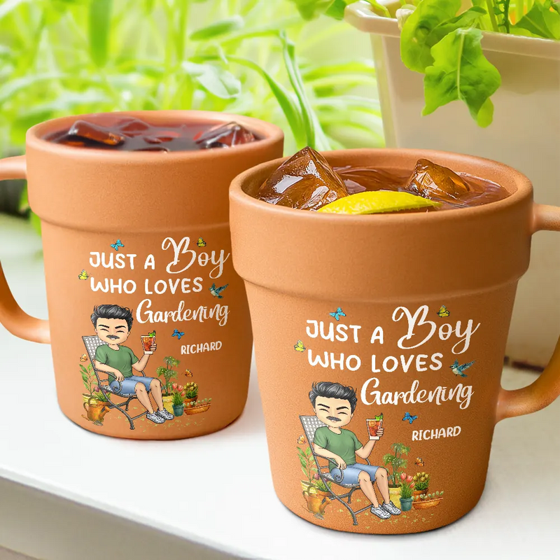 Gardening,Gift For Women,Happy - A Girl Who Loves Gardening - Personalized Plant Pot Ceramic Mug