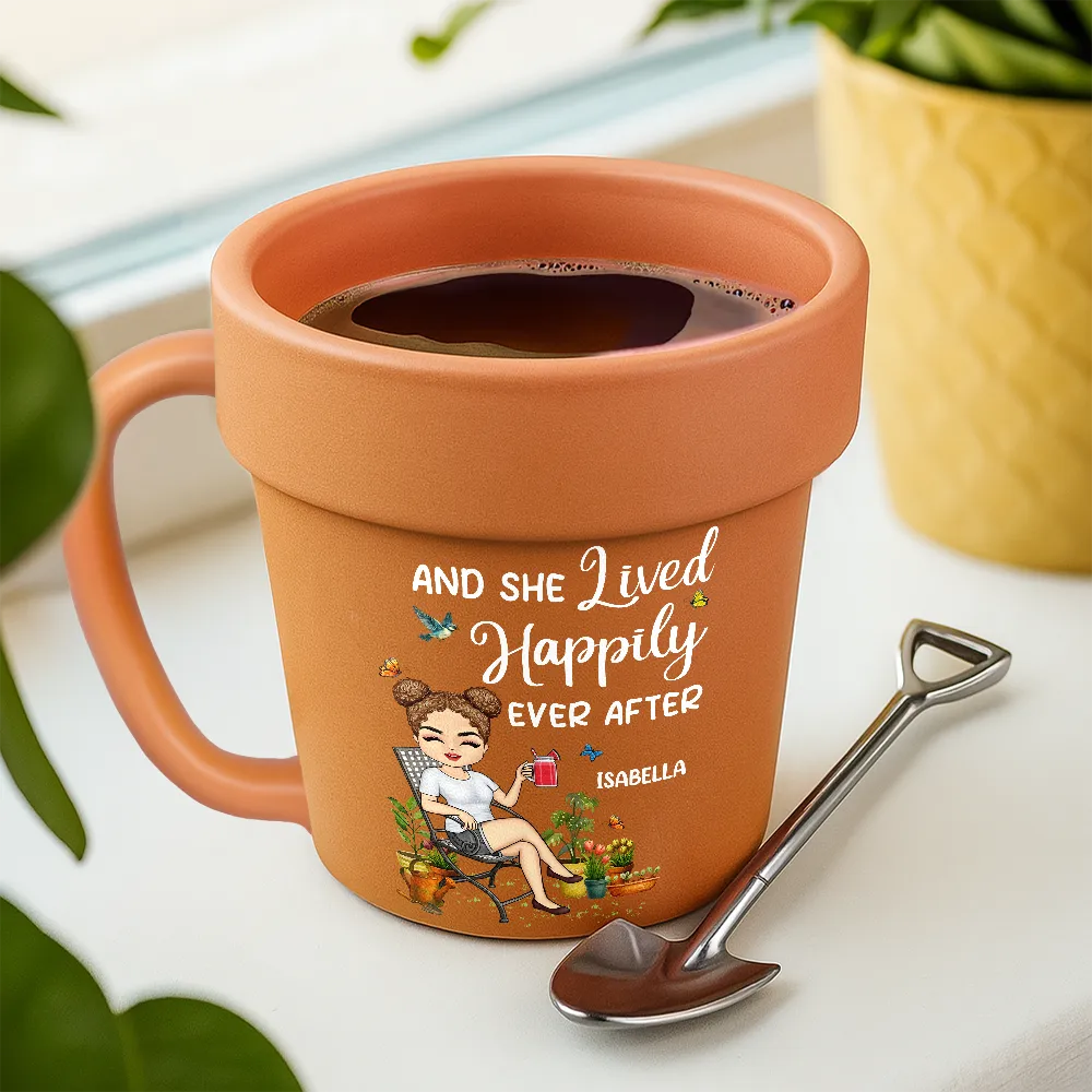 Mug Pot A Girl Who Loves Gardening - Personalized Plant Pot Ceramic Mug ...