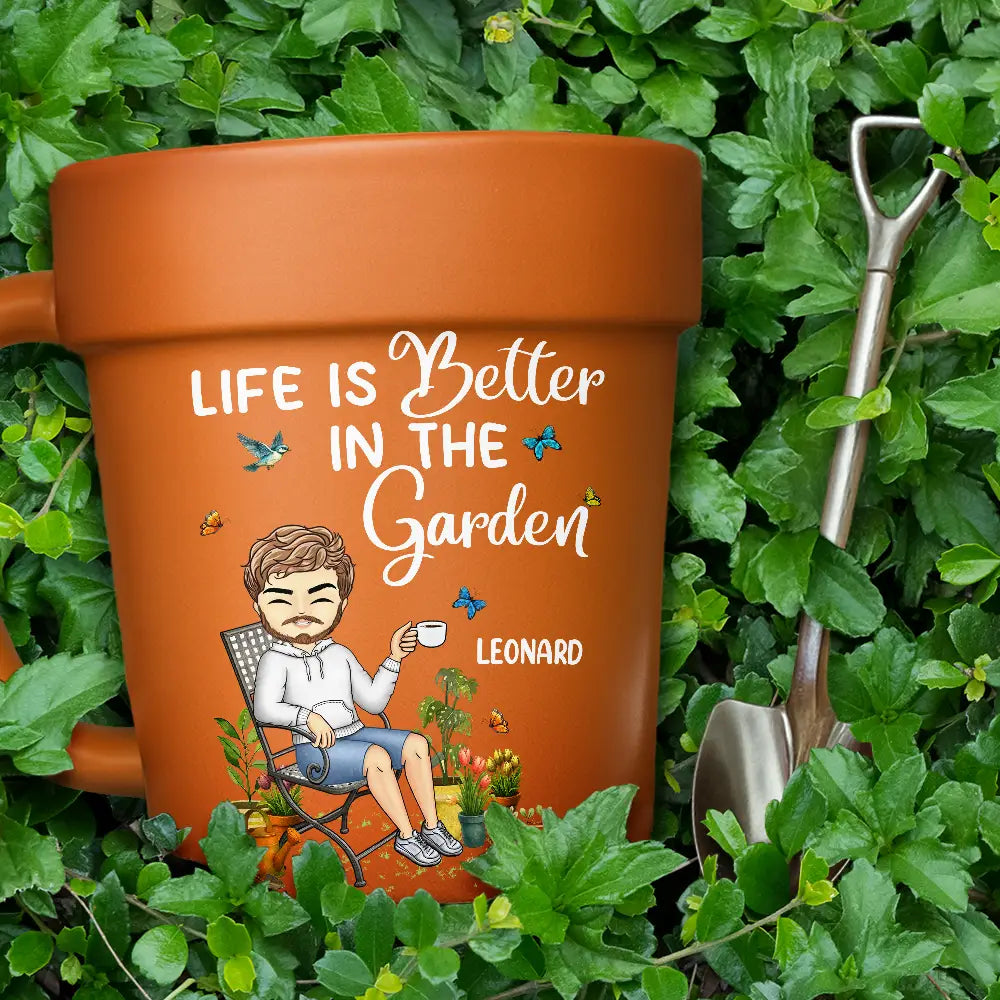 Gardening,Gift For Women,Happy - A Girl Who Loves Gardening - Personalized Plant Pot Ceramic Mug