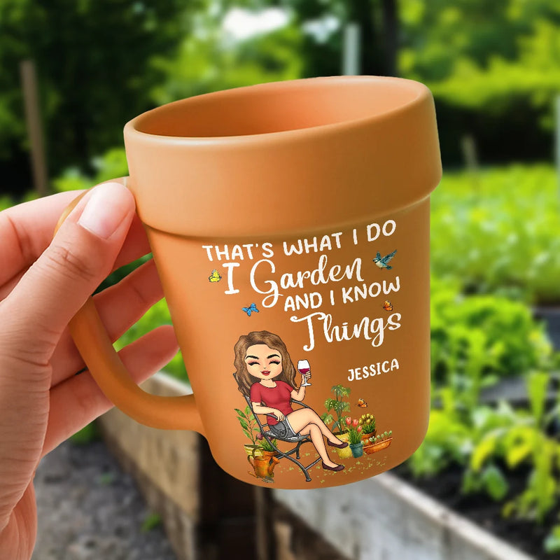 Gardening,Gift For Women,Happy - A Girl Who Loves Gardening - Personalized Plant Pot Ceramic Mug