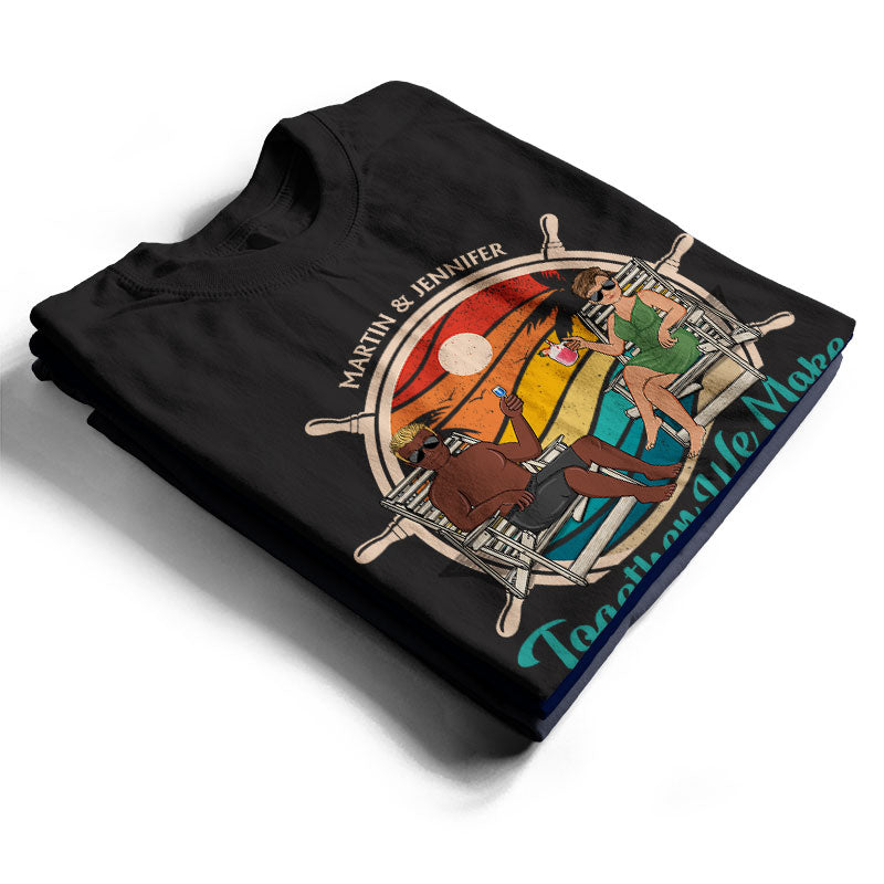 Ensemble, nous construisons un navire ! Marin rétro - Cadeau pour couples - T-shirt personnalisé