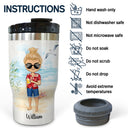 Probably Contains Alcohol Drinking Beach Girl Boy - Gift For Yourself - Personalized Custom Triple 3 In 1 Can Cooler