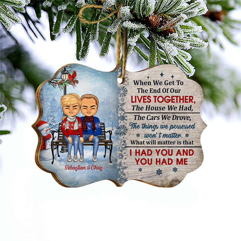Christmas Couple The Day I Met You - Christmas Gift For Couple Husband And Wife - Personalized Wooden Ornament
