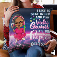 Juste une fille qui aime les jeux vidéo - Cadeau pour vous-même - Oreiller personnalisé