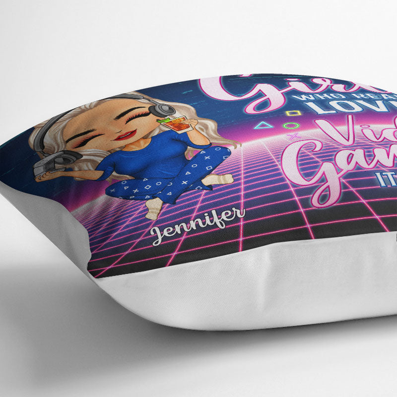 Just A Girl Who Loves Video Games - Gift For Yourself - Personalized Custom Pillow