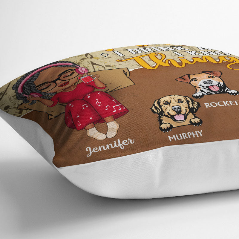 Just A Girl Who Loves Music And Dogs - Gift For Yourself - Personalized Custom Pillow