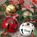 Christmas,Family,Happy - Custom Photo Christmas Bell With Name - Personalized Jingle Bell Ornament